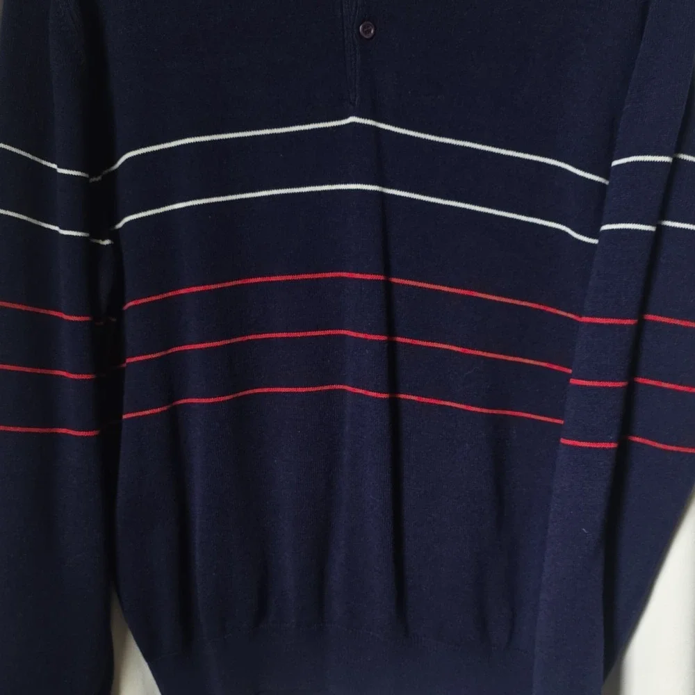 VINTAGE Mervyns Mens Collection Men's Striped Knit Pullover Sweater Long Sleeve